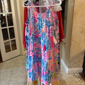 Lilly Pulitzer Evalyn Colorful Floral Sundress rainforest retreat